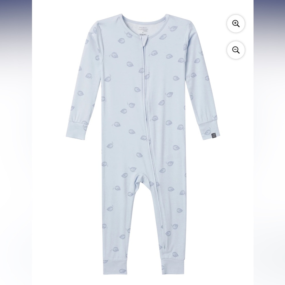 NEW Modern Moments By Gerber Bamboo One-Piece Pajama 5T light blue Arctic Fish